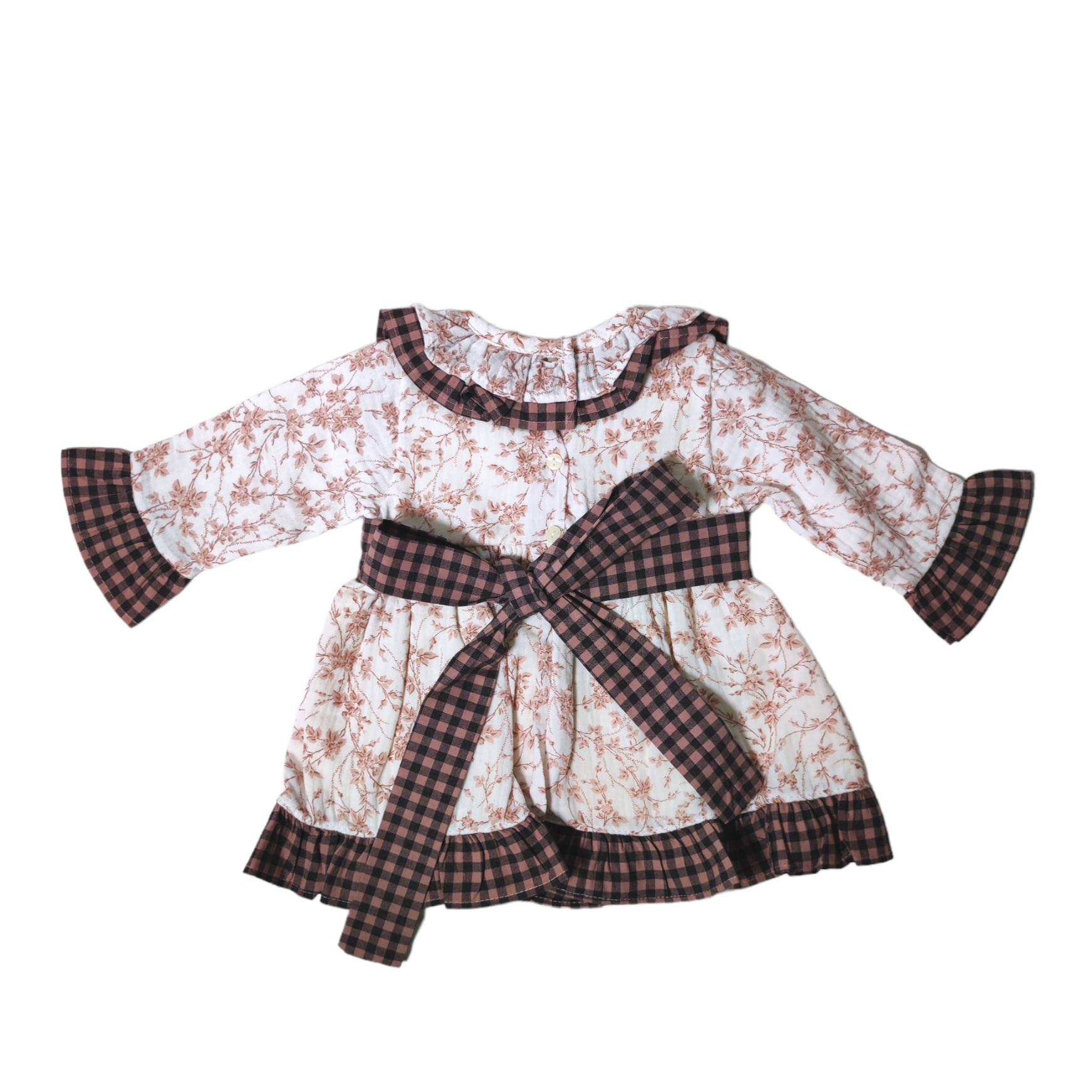 Abito Manica Lunga In Caldo Cotone Neonata BABY FASHION 528.3 - Baby Fashion - LuxuryKids