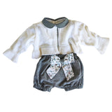 Pagliaccetto In Caldo Cotone Con Cardigan Neonata LA SARTORIA DEI PICCOLI LPB201 - LA SARTORIA DEI PICCOLI - LuxuryKids
