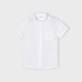 Camicia Mezza Manica Con Colletto Coreano In Misto Lino Bambino MAYORAL 3161 - MAYORAL - Luxury Kids