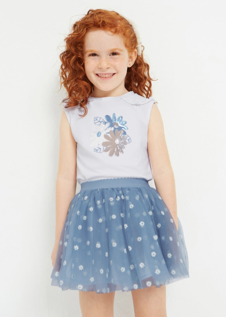 Completo Con Gonna In Tulle Bambina MAYORAL 3950 - MAYORAL - Luxury Kids