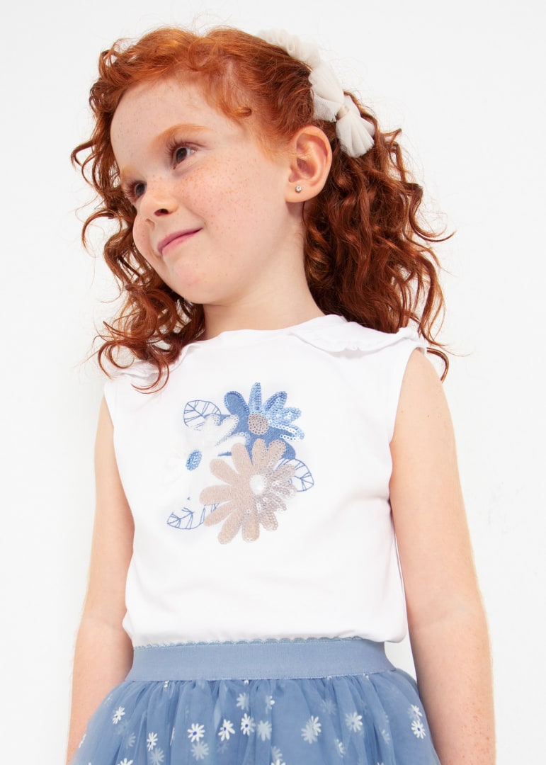 Completo Con Gonna In Tulle Bambina MAYORAL 3950 - MAYORAL - Luxury Kids