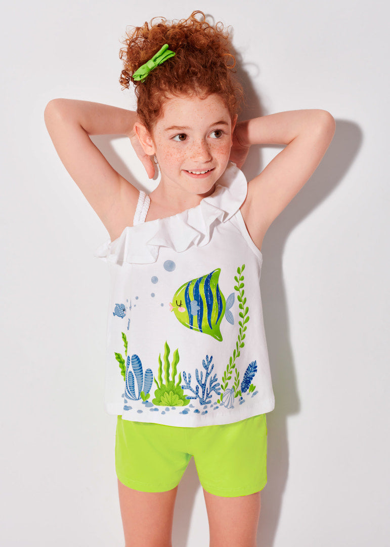 Completo Con Shorts In Cotone Sostenibile Bambina MAYORAL 3218 - MAYORAL - Luxury Kids