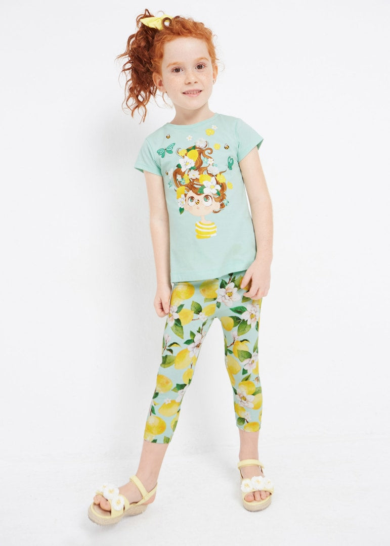 Completo Con Leggings E Shirt In Cotone Bambina MAYORAL 3787 - MAYORAL - Luxury Kids