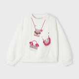 Felpa Con Applicazioni In Cotone Sostenibile Bambina MAYORAL 3435 - MAYORAL - Luxury Kids