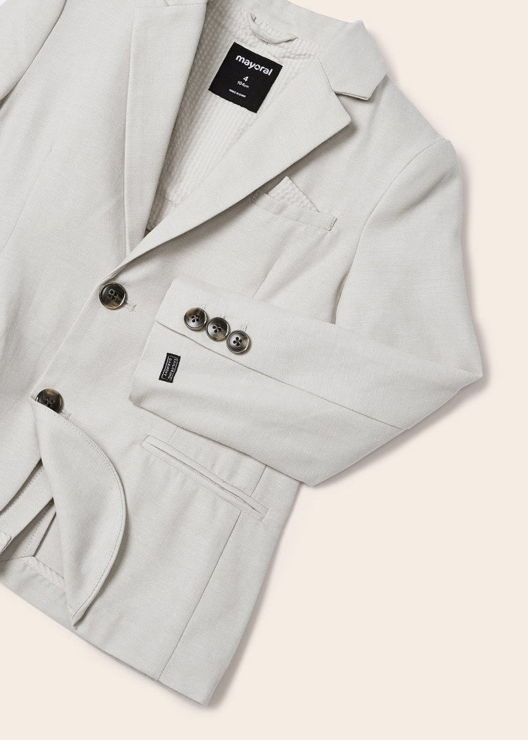 Giacca Modello Americana In Misto Lino Bambino MAYORAL 3452 - MAYORAL - Luxury Kids