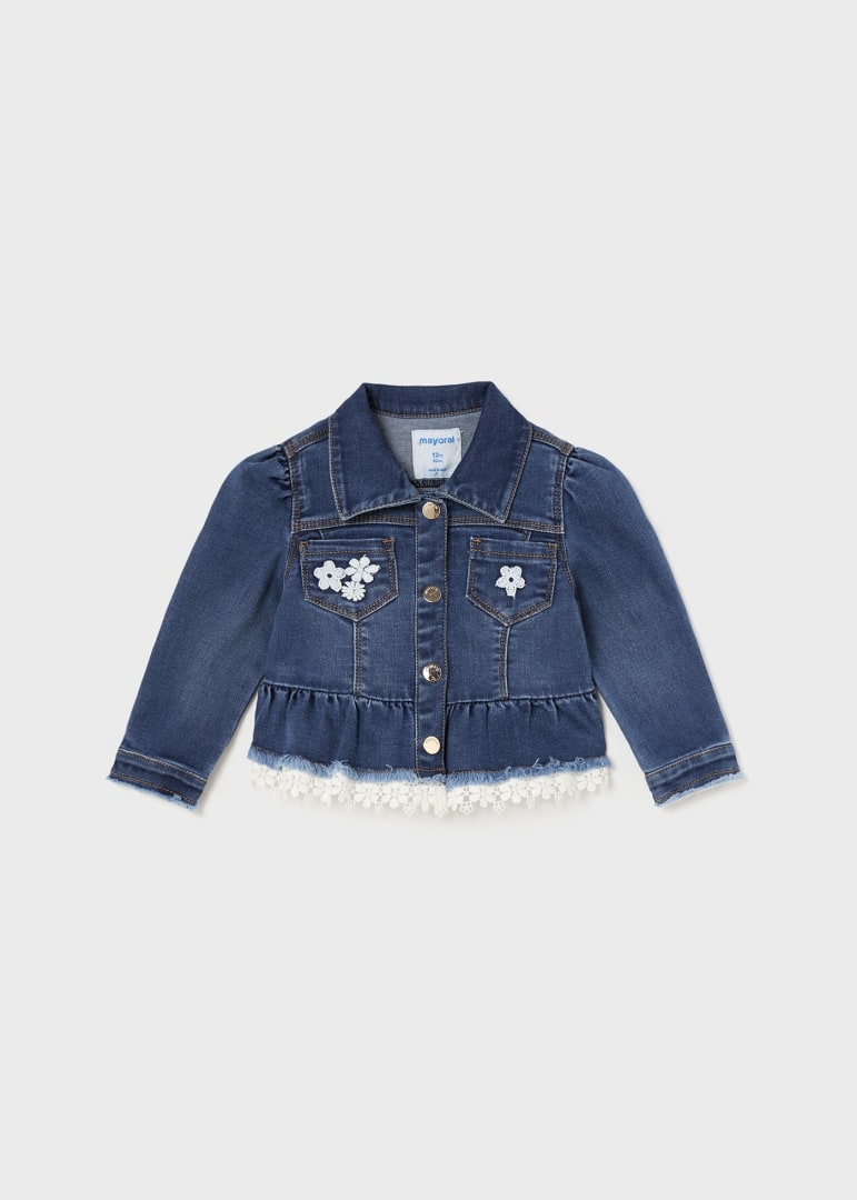 Giubbino In Denim Con Volant Neonata MAYORAL 1408 - MAYORAL - Luxury Kids