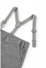 Bermuda In Punto Milano Con Bretelle Neonato BOBOLI 715070 - BOBOLI - LuxuryKids