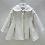Cappotto Svasato In Panno Con Collo Tondo Neonata ISABEL C351N - ISABEL - LuxuryKids