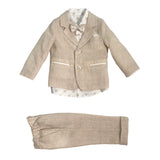 Eleganter Anzug mit Jacke aus Leinenmischung für Neugeborene BUFI M0039A