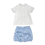 Completo Elegante Con Bermuda E Camicia Celeste Neonato NINNAOH E23281 - NINNAOH - Luxury Kids