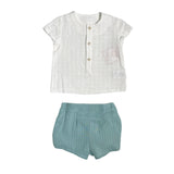 DEL SUR 0279 Bermuda- und Hemdanzug aus Baumwolle für Neugeborene