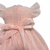 Abito Elegante Battesimale In Organza Rigata Neonata NINNAOH E23AB415 - NINNAOH - Luxury Kids