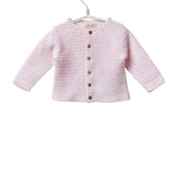 Cardigan In Lana Rosa Neonata WEDOBLE 02308B - WEDOBLE - LuxuryKids