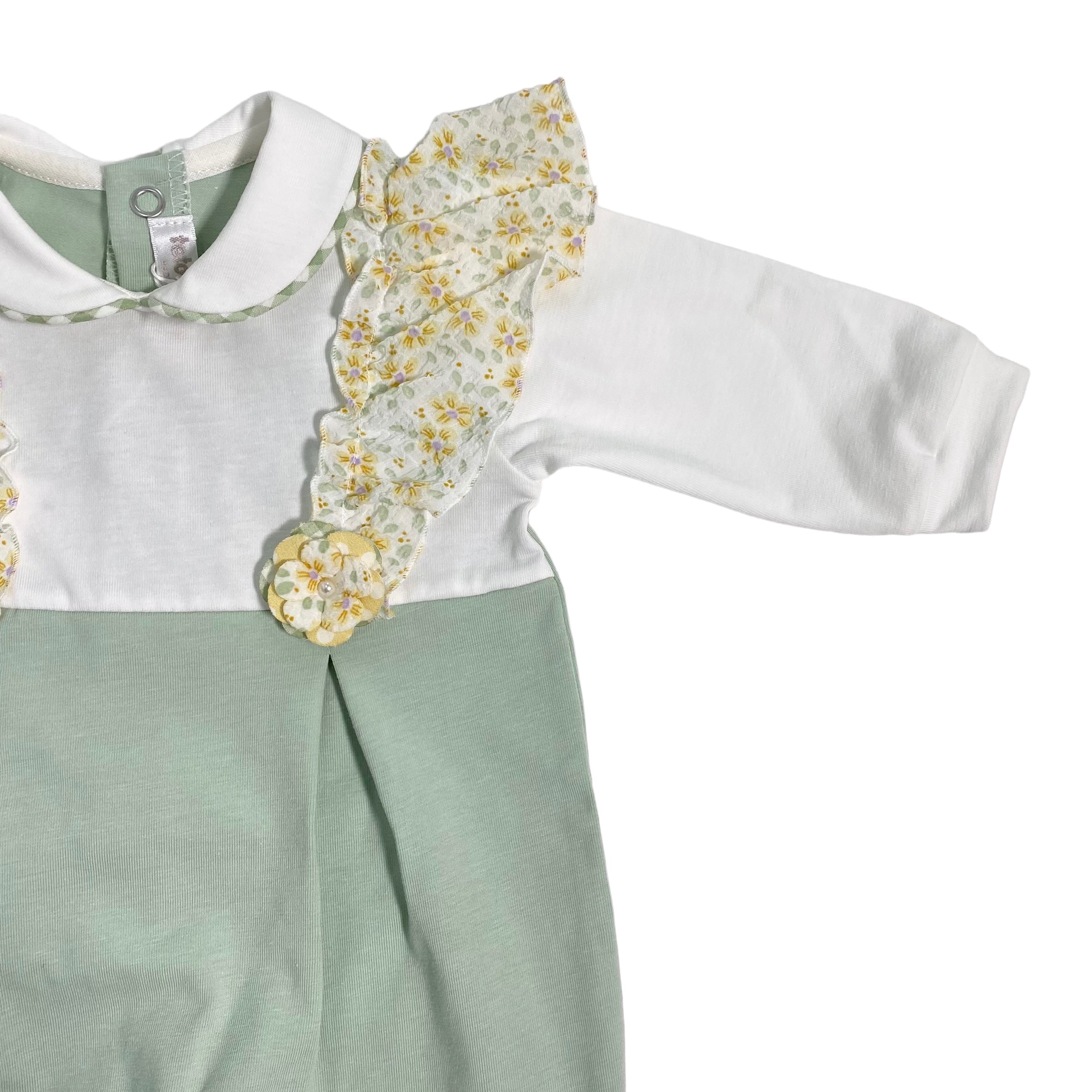 Tutina Intera In Cotone Con Rouche Neonata TETO E TATTA TU4771 - TETO E TATTA - Luxury Kids