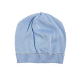 Cappello In Filo Di Cotone Celeste Con Impunture Beige Neonato CREAZIONI LUANA 1020C - CREAZIONI LUANA - Luxury Kids