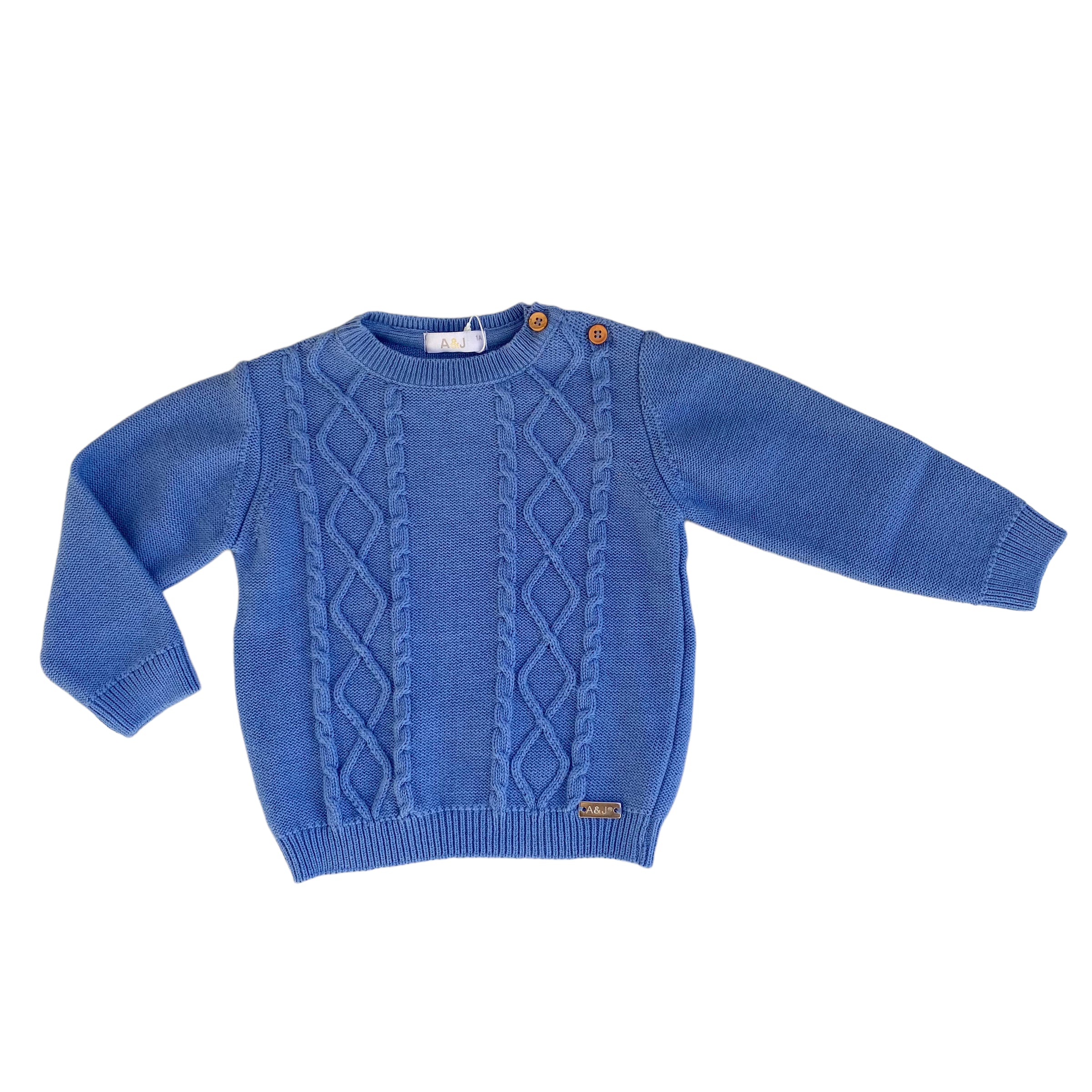 Maglioncino In Caldo Cotone Con Trecce Bambino A&J 343 - A&J - LuxuryKids