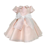 Abito Elegante Battesimale Mezza Manica Rosa Neonata ISABEL B52 - ISABEL - Luxury Kids
