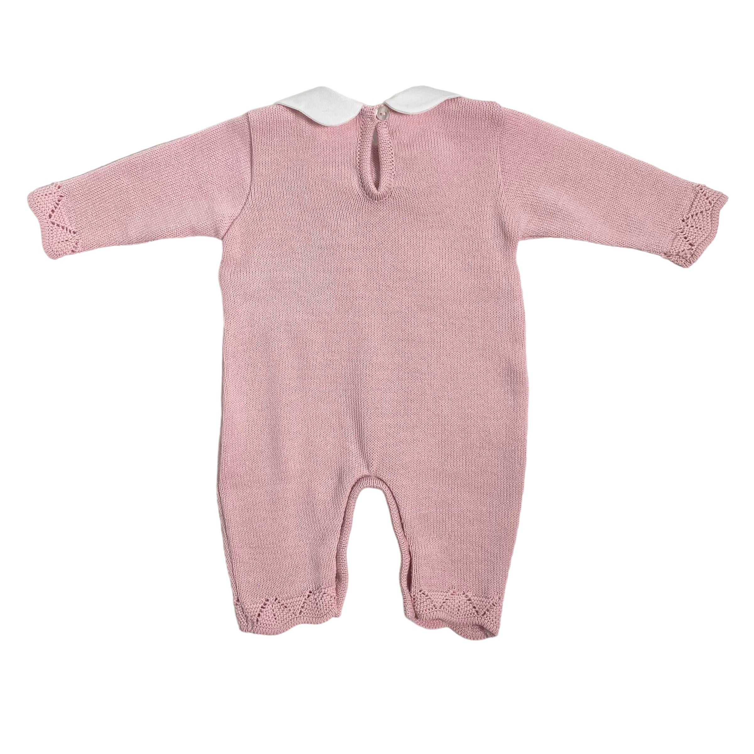 Tutina Intera In Lana Rosa neonata LA SARTORIA DEI PICCOLI LT203 - LA SARTORIA DEI PICCOLI - LuxuryKids