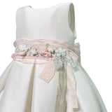 Abito Elegante Smanicato In Mikado Bianco Bambina MIMILU' 609 - MIMILU' - Luxury Kids