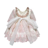 Abito Elegante Manica 3/4 Con Culotte In Tulle E Pizzo Rosa Neonata MIMOSA ITALICA - MIMOSA - Luxury Kids