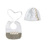 Set Di Cappello E Bavetta In Cotone Neonato LA SARTORIA DEI PICCOLI LR301 - LA SARTORIA DEI PICCOLI - Luxury Kids