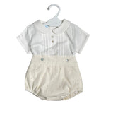 Completo Elegante Battesimale In Cotone Neonato GRANLEI 241 - GRANLEI - Luxury Kids