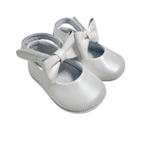Scarpe Da Culla Modello Ballerina In Pelle Con Fiocco Neonata RIZITOS A2705P - RIZITOS - Luxury Kids