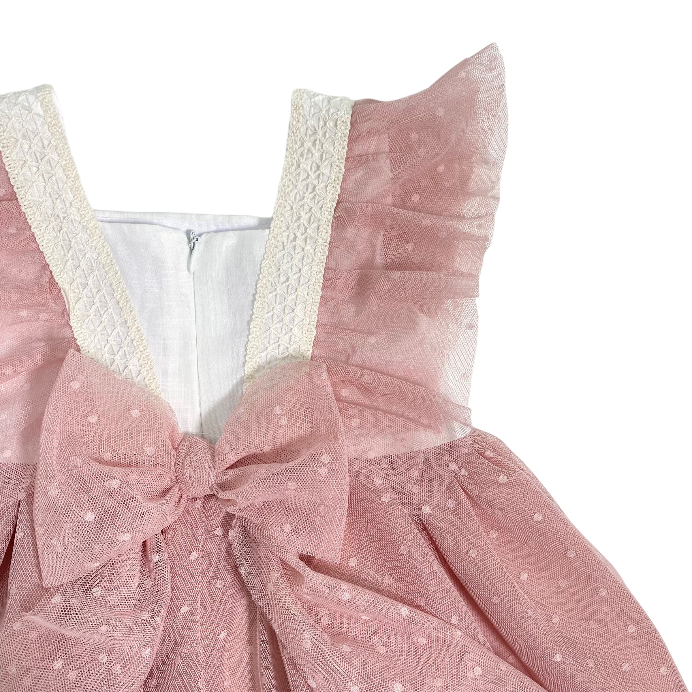 Abito Smanicato In Tulle Elegante Neonata YOEDU 0502 - YOEDU - Luxury Kids