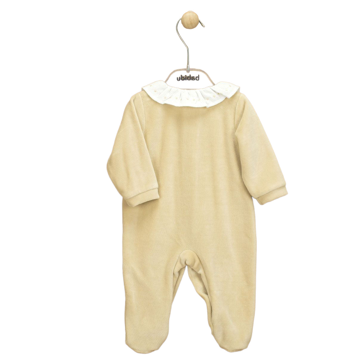 Tutina Intera In Ciniglia Beige Neonata BABIDU 19716 - BABIDU - LuxuryKids