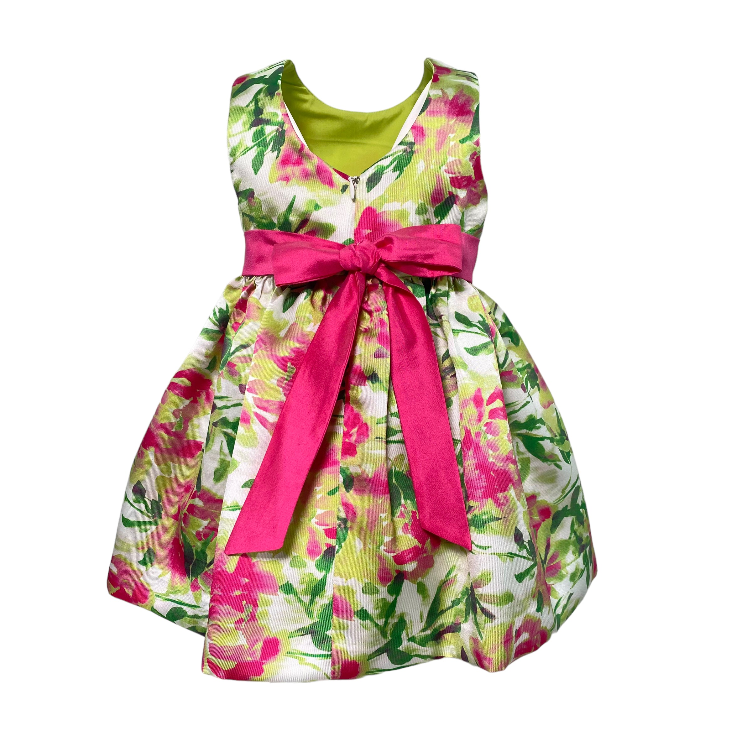 Abito Elegante Smanicato Modello Bambolina Fantasia Floreale Neonata PETIT 2015659F - PETIT - Luxury Kids