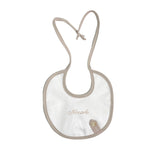 Bavetta In Lino Bianca E Beige Neonato NINNAOH E23273 - NINNAOH - Luxury Kids