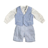 Completo Elegante 3 Pezzi In Misto Lino Neonato TETO E TATTA CT4860