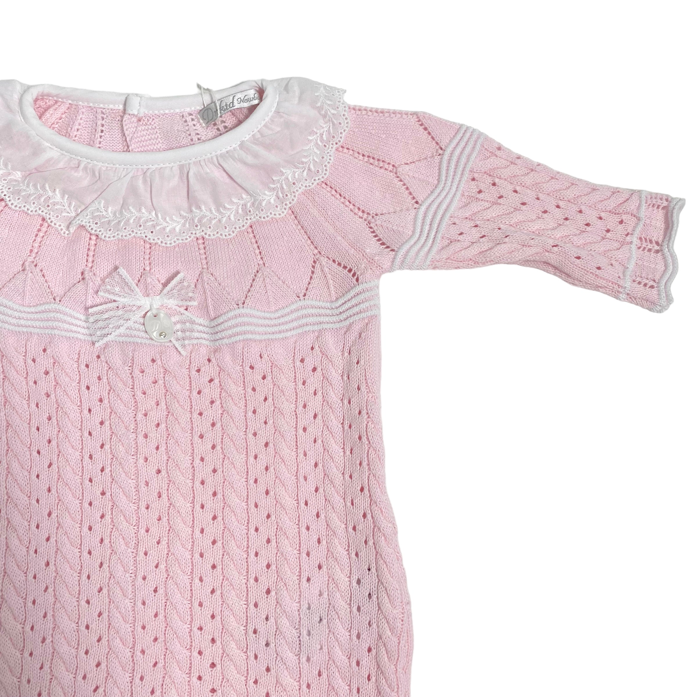 Tutina Intera In Filo Di Cotone Traforata Neonata DR KID DK160 - DR KID - Luxury Kids