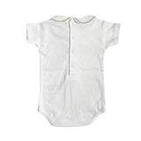 Body In Cotone Mezza Manica Con Collo Tondo Neonato WEDOBLE V2309616E - WEDOBLE - Luxury Kids