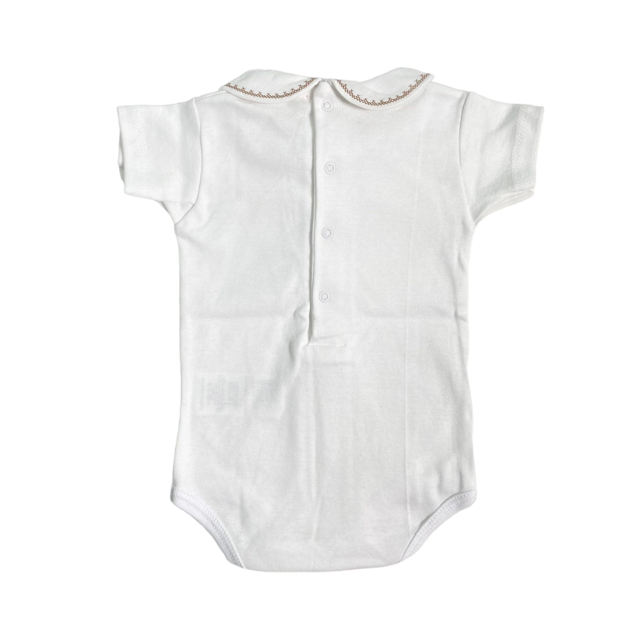 Body In Cotone Mezza Manica Con Collo Tondo Neonato WEDOBLE V2309616E - WEDOBLE - Luxury Kids