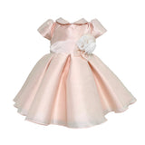 Abito Elegante Battesimale Mezza Manica Rosa Neonata ISABEL B52 - ISABEL - Luxury Kids