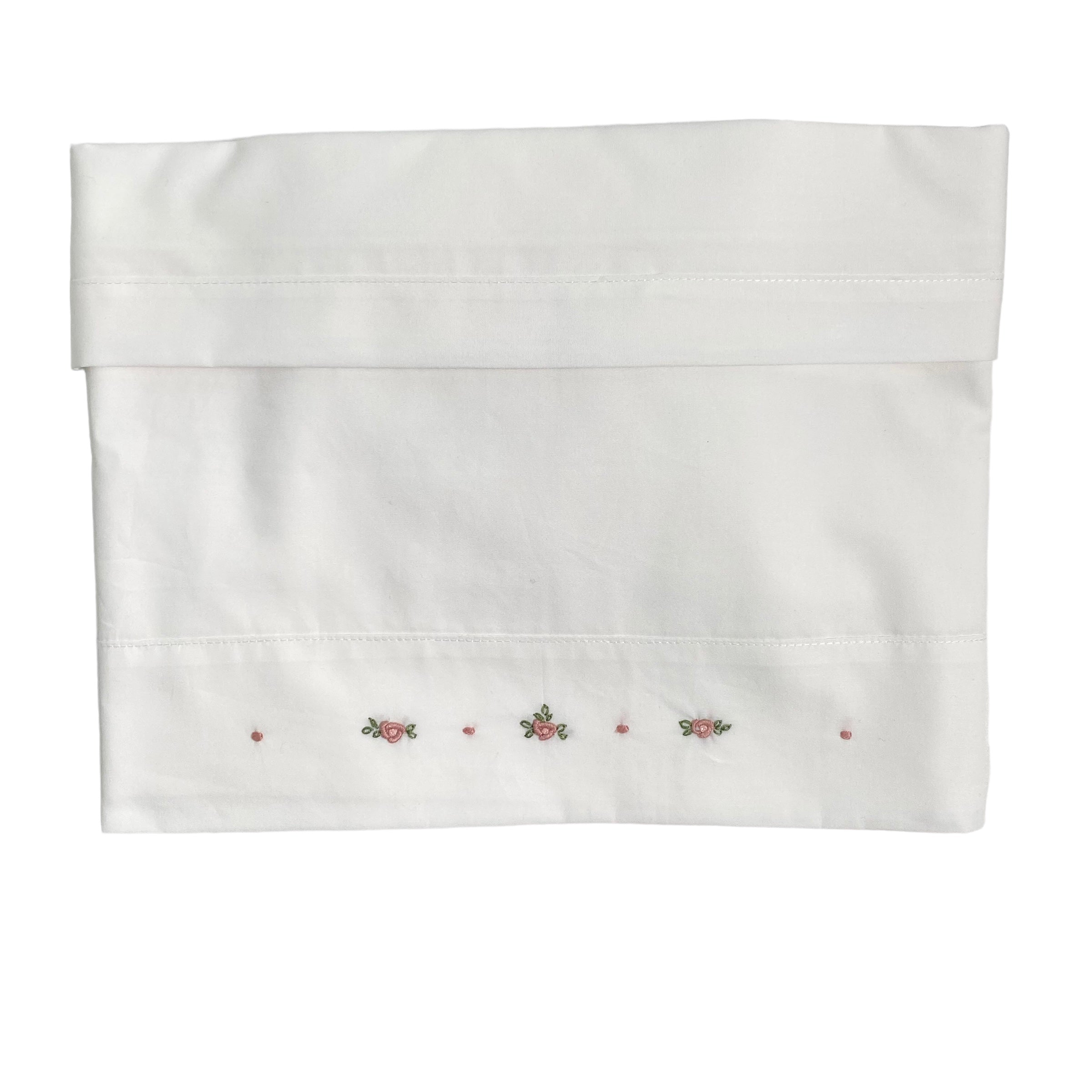 Lenzuolino Per Carrozzina In Cotone Ricamato A Mano Neonata TETO E TATTA LN4800 - TETO E TATTA - Luxury Kids