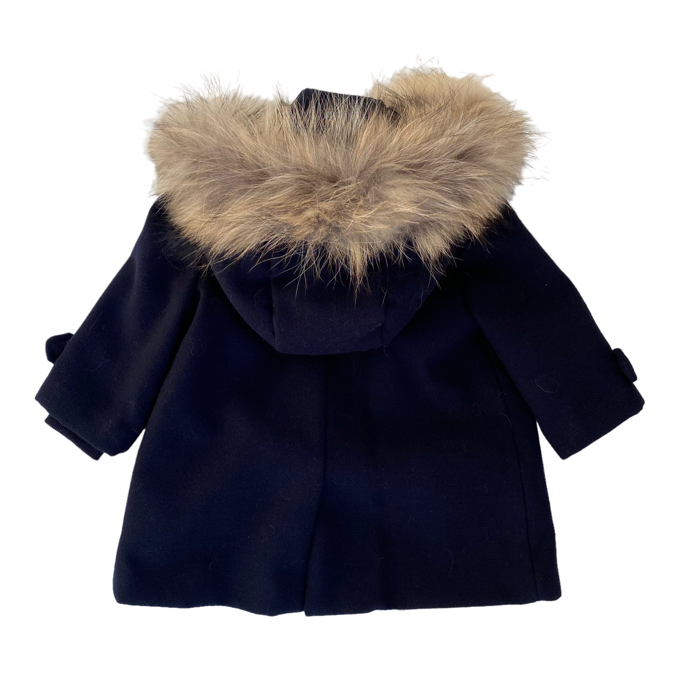 Cappotto Lungo con Cappuccio Elegante Chic Blu Bambino BUFI B1509 - BUFI - LuxuryKids