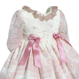 Abito Elegante Manica 3/4 Con Culotte In Tulle E Pizzo Rosa Neonata MIMOSA ITALICA - MIMOSA - Luxury Kids