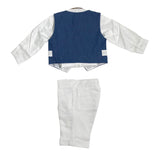 Completo Elegante Con Bermuda In Lino Neonato CREAZIONI LUANA 1311 - CREAZIONI LUANA - Luxury Kids