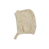 Cuffia In Filo Di Cotone Traforata Beige Neonata DR KID DK208 - DR KID - Luxury Kids