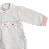 Tutina Intera In Cotone Ricamata A Mano Neonata TETO E TATTA TU4800 - TETO E TATTA - Luxury Kids