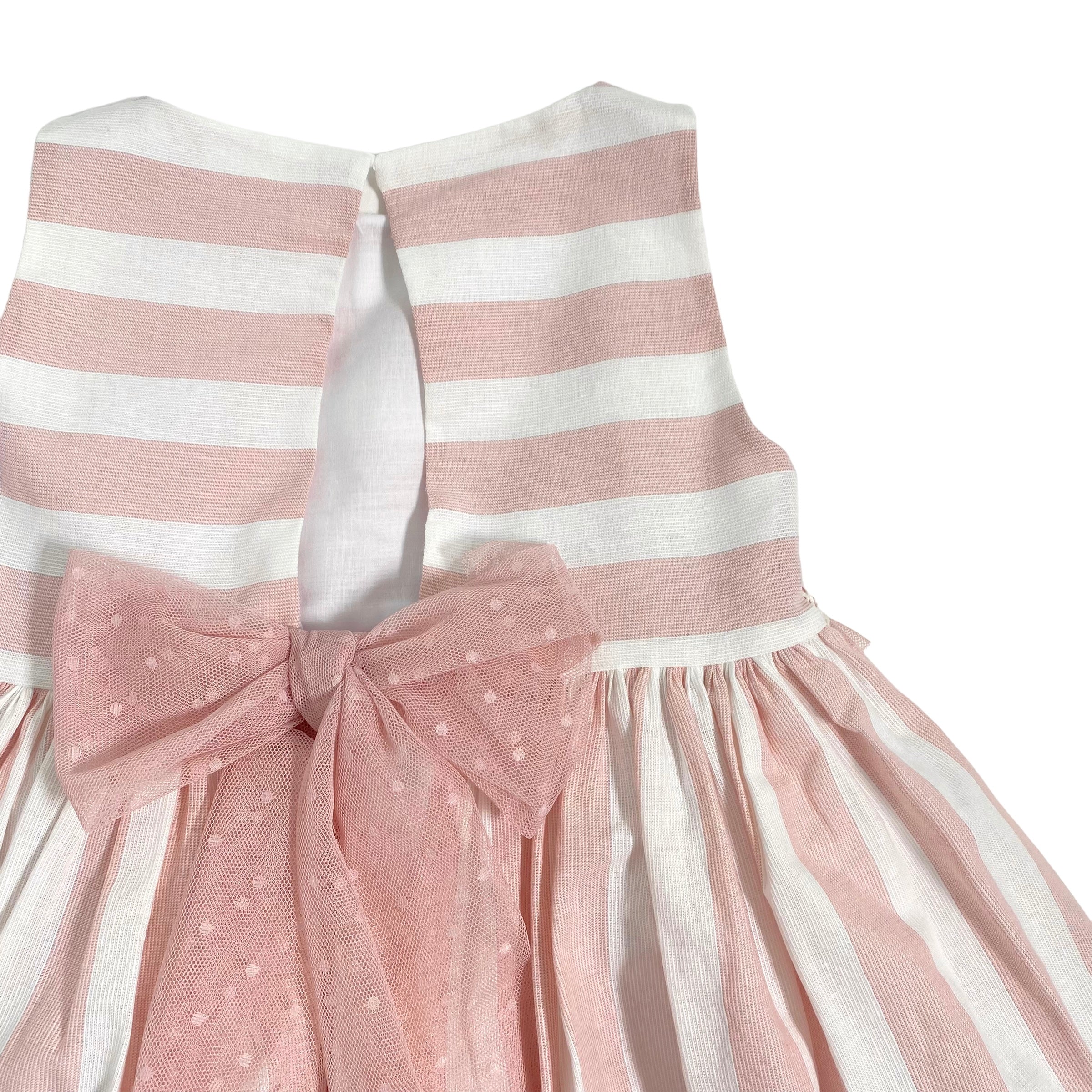 Abito Smanicato in Cotone A righe Bambina YOEDU 0510 - YOEDU - Luxury Kids