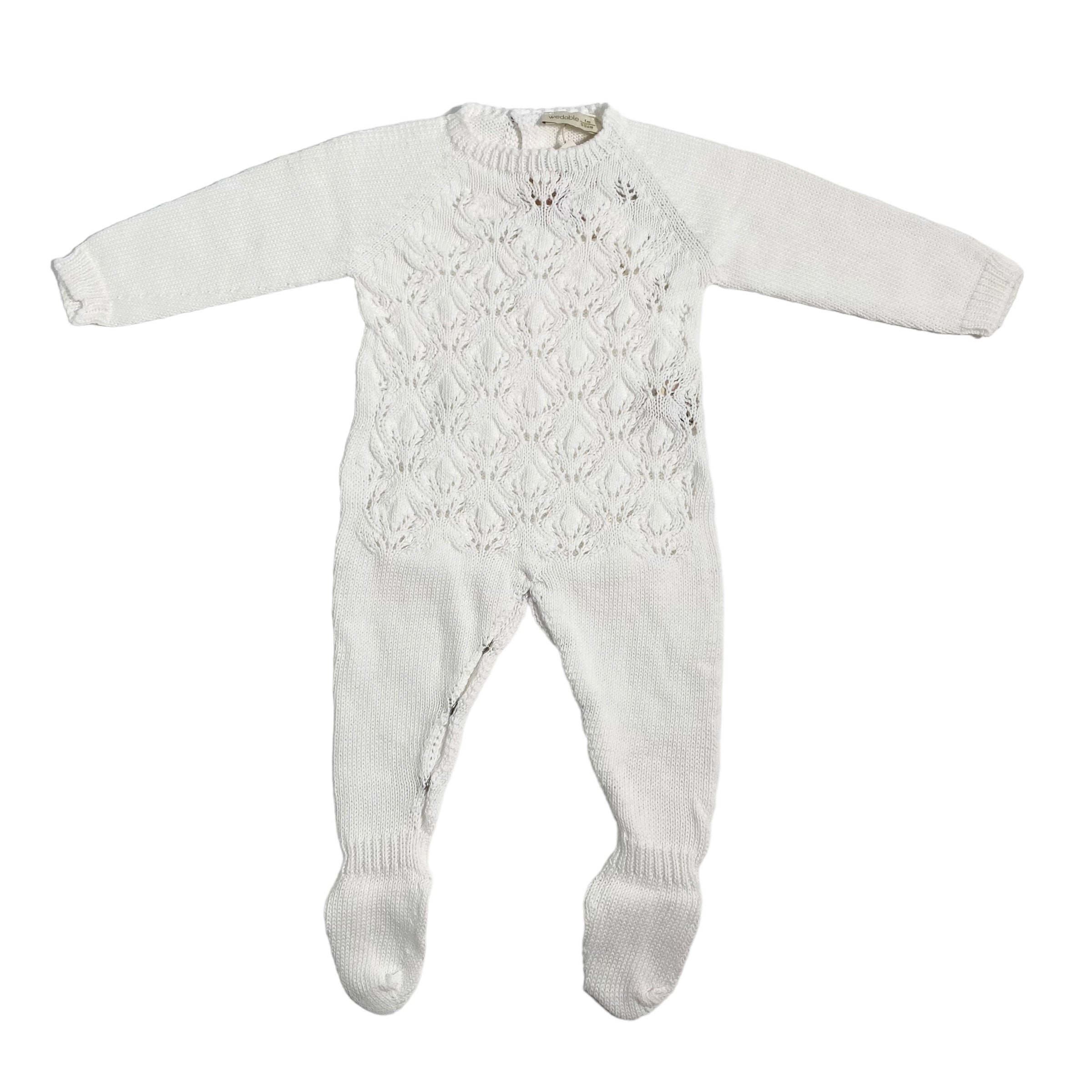 Tutina Intera In Filo Di Cotone Con Traforature Neonato/a WEDOBLE V2304346A - WEDOBLE - Luxury Kids