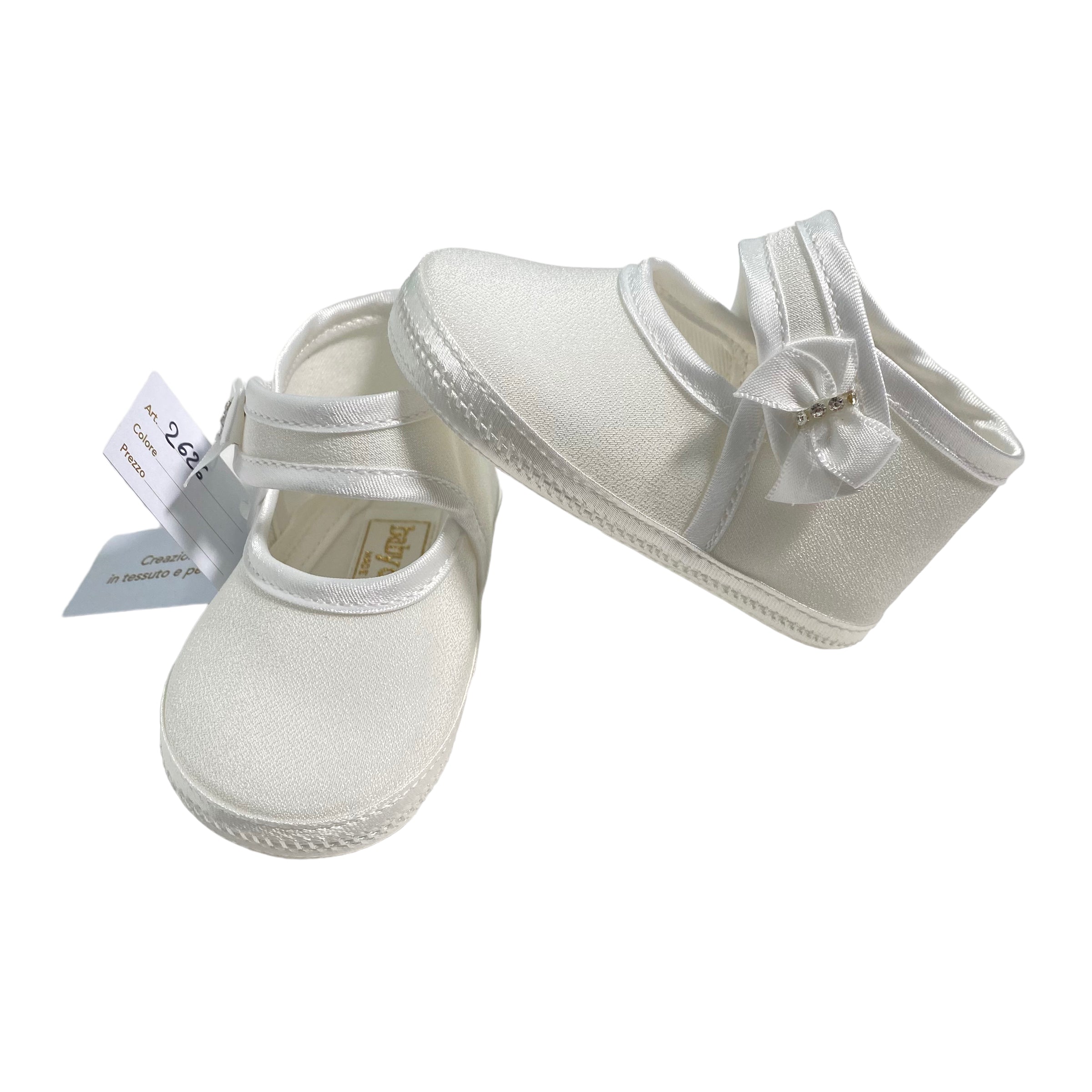 Scarpe Da Culla Modello Ballerina In Tessuto Neonata BABY CHIC 2626 - Baby Chic - Luxury Kids