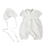 Pagliaccetto Battesimale In Lino E Pizzo Bianco Neonato PICCOLA GIUGGIOLA LERICI - PICCOLA GIUGGIOLA - Luxury Kids