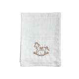 Quadrato di Garza con Ricamo Cavalluccio A Dondolo Neonato Wedoble 12968D - WEDOBLE - Luxury Kids