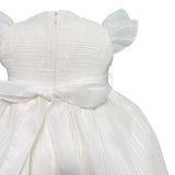 Abito Elegante Battesimale In Organza Rigata Neonata NINNAOH E23AB415 - NINNAOH - Luxury Kids