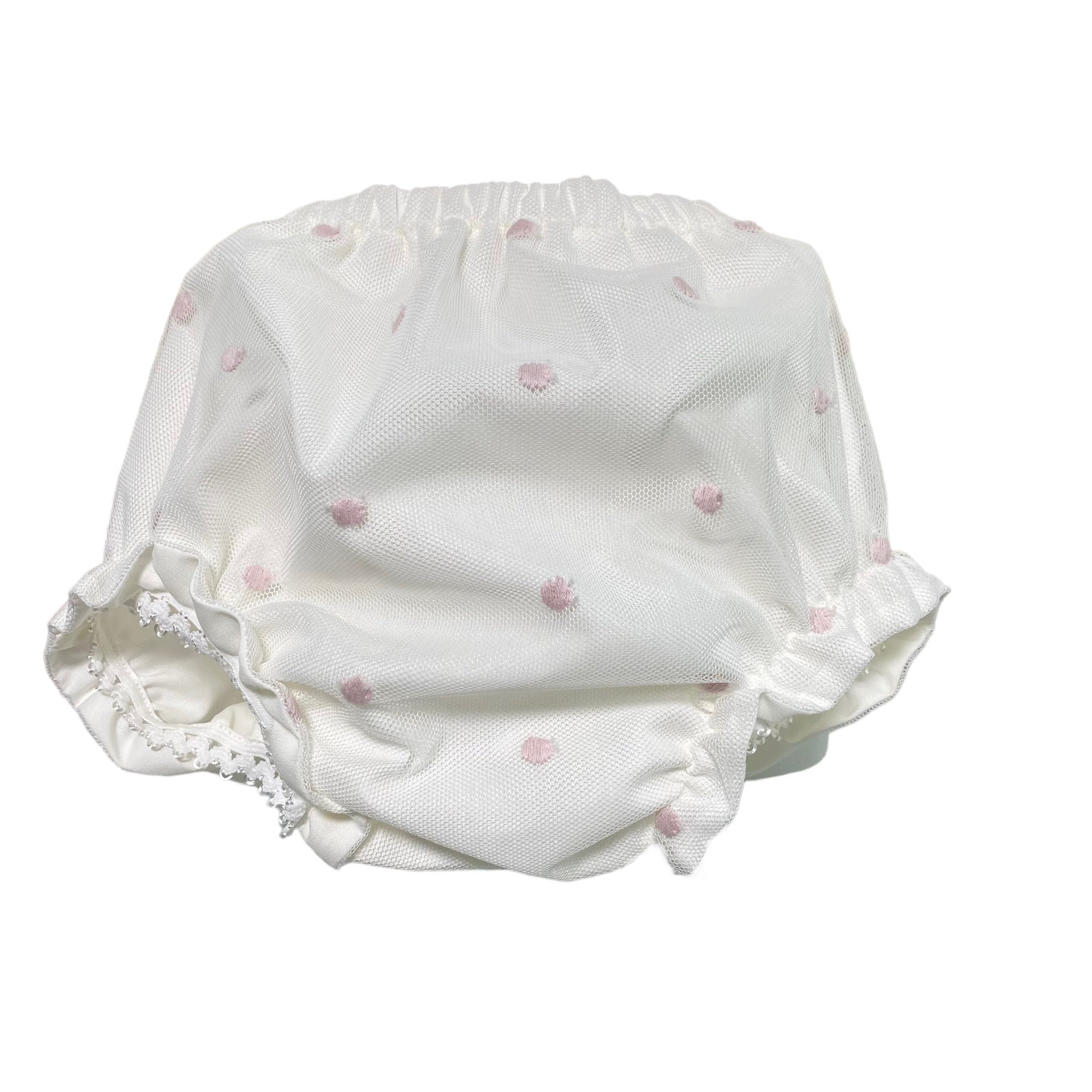 Abito Elegante Manica 3/4 Con Culotte In Tulle E Pizzo Rosa Neonata MIMOSA ITALICA - MIMOSA - Luxury Kids