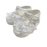 Scarpe Da Culla Modello Ballerina In Tessuto Con Pizzo Neonata BABY CHIC 2627 - Baby Chic - Luxury Kids